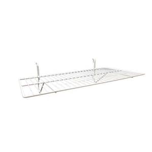 SET OF 4 white or black 2FT slat or grid wall perforated metal shelf 