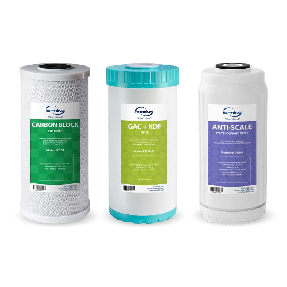 Whole House Water Filter Replacement Pack, Reduces Heavy Metals, Scale, Chlorine, H2S, Fits