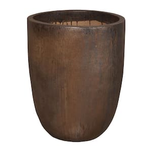 33.5 in. H Metallic Ceramic Round Cylinder Planter