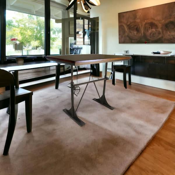 Brown Wood 48 in. Trestle Dining Table Seats 4