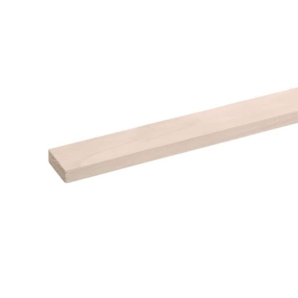 Waddell Project Board - 36 in. x 2 in. x 1 in. - Unfinished S4S Poplar Hardwood w/ No Finger Joints - Ideal for DIY Shelving