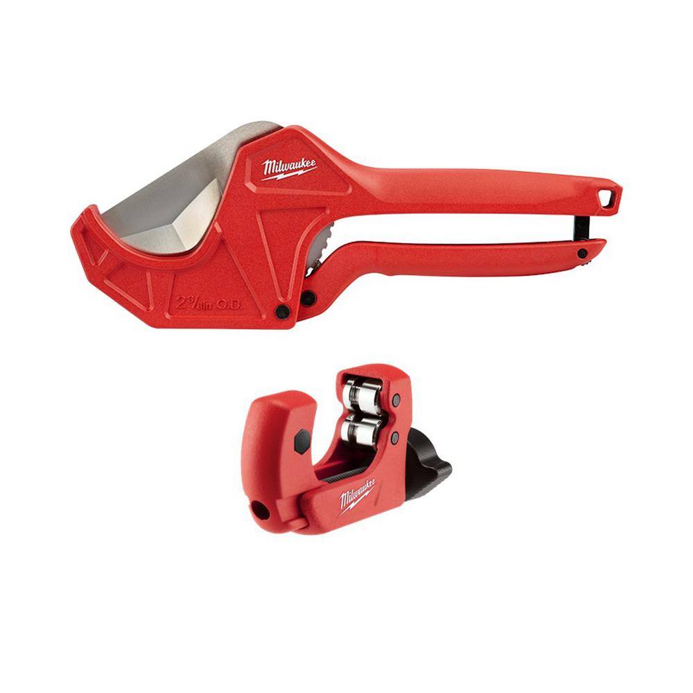 Milwaukee 2-3/8 in. Ratcheting Pipe Cutter with 1 in. Mini Copper Tubing  Cutter (2-Pack) 48-22-4215-48-22-4251