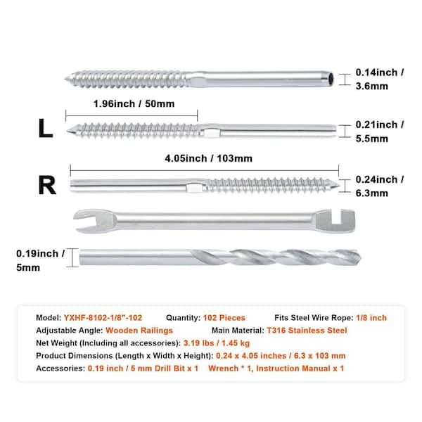 BLIKA 60 Pack 6 Long 1/8 Swage Threaded Stud Burkina Faso