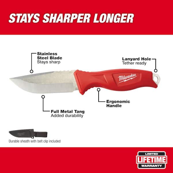 4 in. Tradesman Fixed Blade Knife with 9 in. 7-in-1 High Leverage Combination Pliers