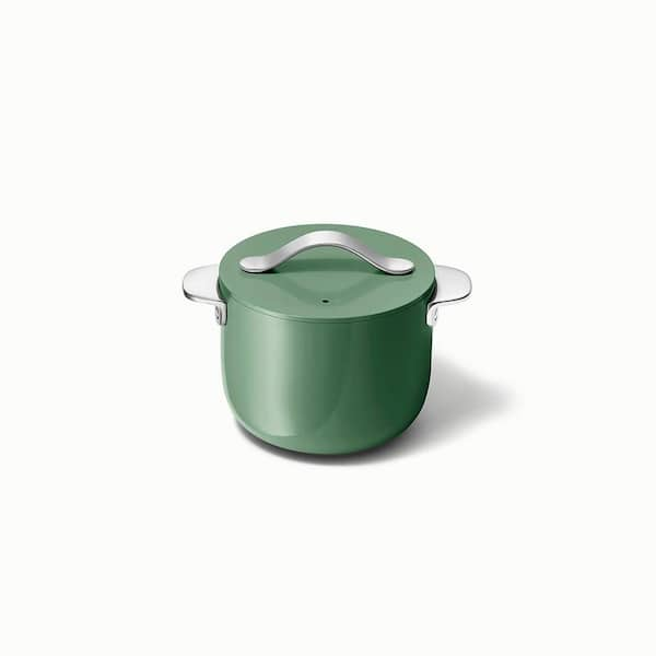 Cookware+ Petite 2 qt. Sage Ceramic Nonstick Soup Pot with Lid