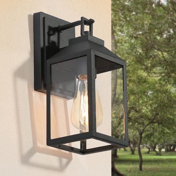 Industrial Outdoor Lighting Fixture Lantern Wall Light Brushed Black Wall Sconce 