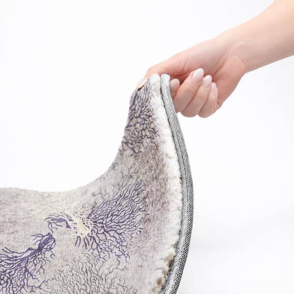 Dream Shag Premium Machine Washable Abstract ADS182 Purple 5 ft. x 7 ft. 6 in. Area Rug