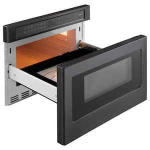 24 in. Width . 1.2 cu.ft. Built-In Microwave Drawer in Matte Black with Sensor Cooking