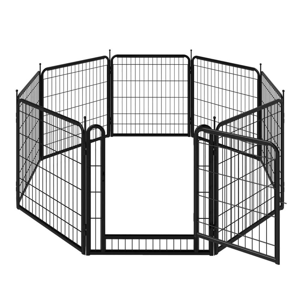 31.5 in. H x 12.6 in. W Metal Indoor Outdoor Pet Fence Playpen Kit Heavy-Du