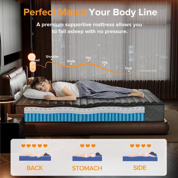 thumbnail image 2 of Serta 10-in King Hybrid Memory Foam/Coil Blend Mattress In A Box 500770458-1060 At 2 of 12