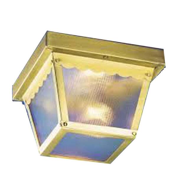 Filament Design Lenor 1-Light Polish Brass Fluorescent Ceiling Semi-Flush Mount Light