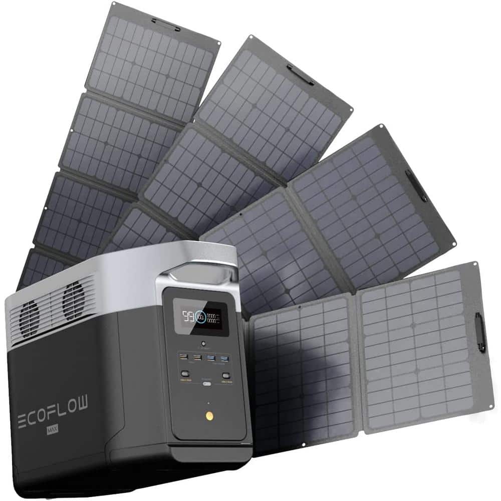 2400-Watt Continuous/3400W peak/2016Wh DELTA Max 2000/Solar Generator/Push 