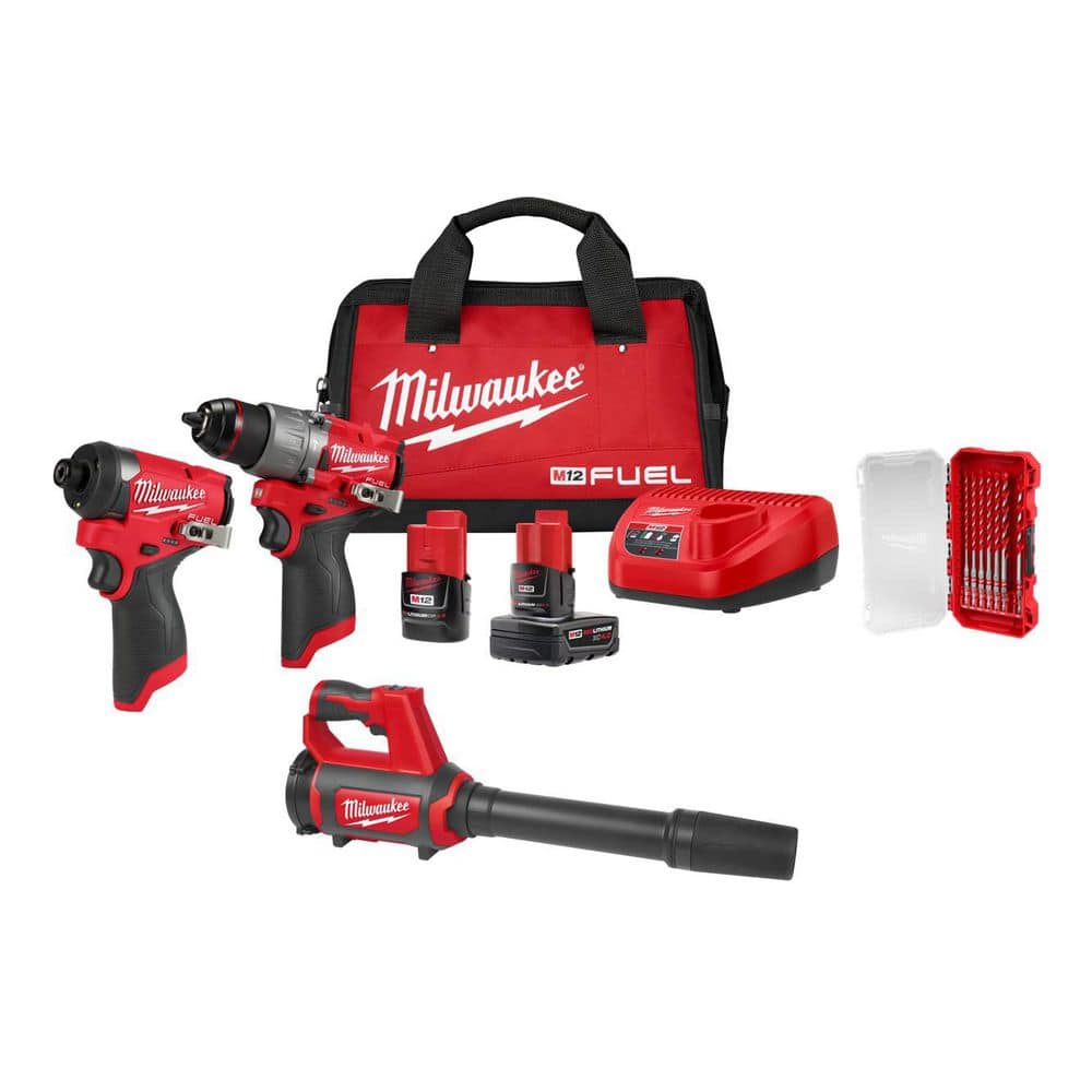 M12 FUEL 12V Hammer Drill/Impact Driver + M12 12V Cordless Compact Spot Blower + 7-Pc Carbide Bit Combo Kit price history on PriceWatchPro