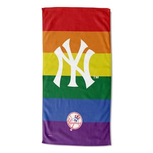 MLB Multi-Color Yankees Pride Series Printed Cotton/Polyester Blend Beach Towel