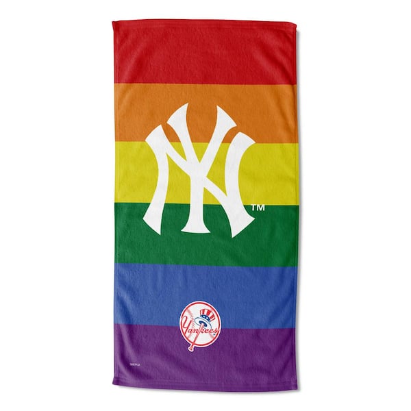 THE NORTHWEST GROUP MLB Multi-Color Yankees Pride Series Printed Cotton/Polyester Blend Beach Towel
