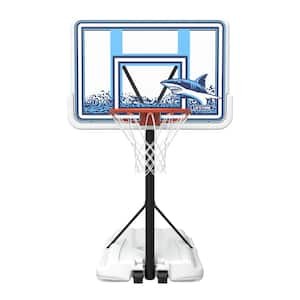 Poolside Basketball System in White and Blue