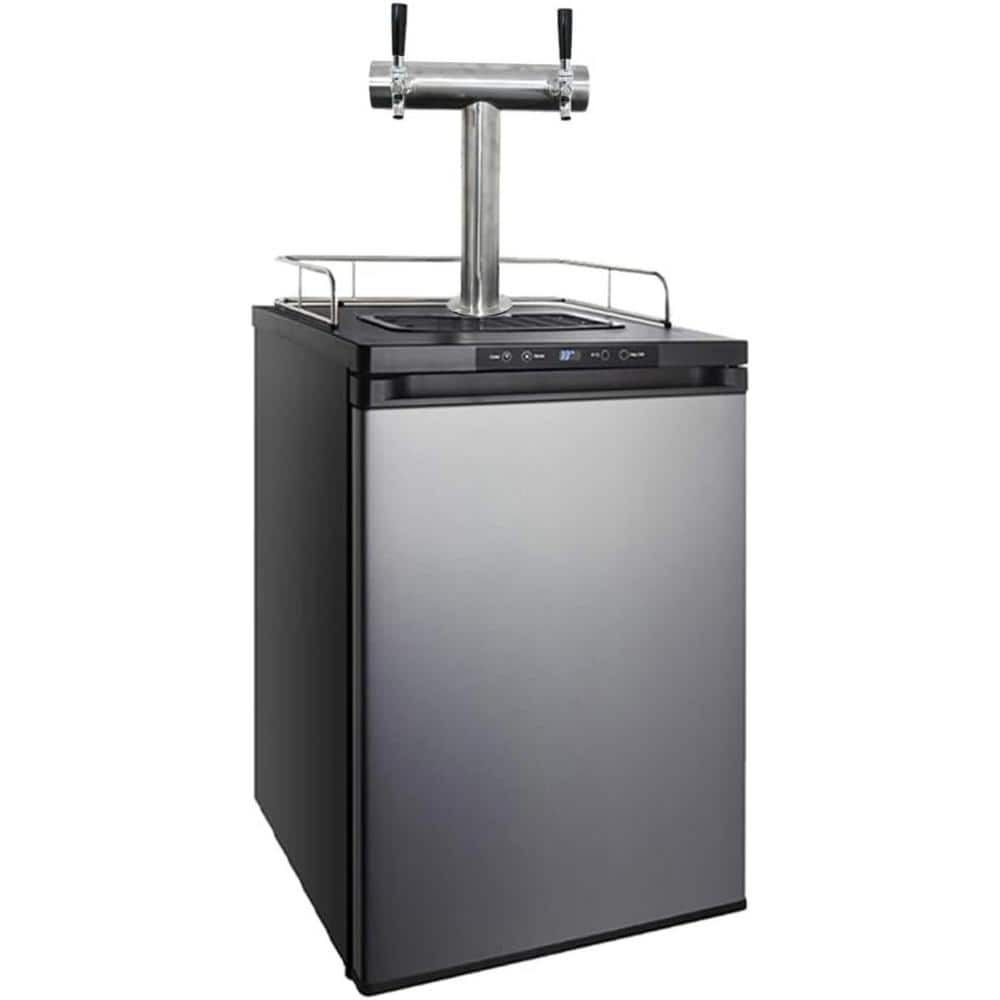 4-Keg Capacity beer dispenser-Double Tap Stainless Steel Kegerator-Designed