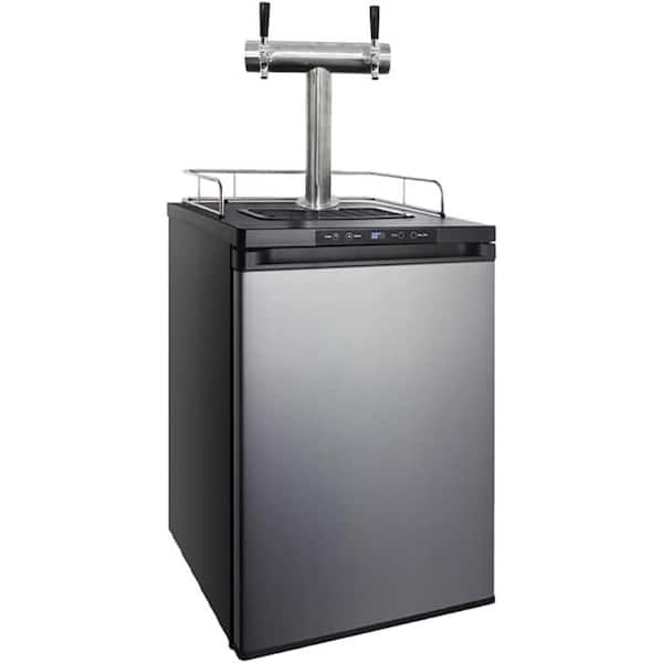 Unbranded 4-Keg Capacity beer dispenser-Double Tap Stainless Steel Kegerator-Designed for Homebrewers