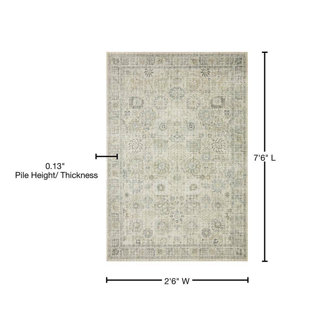 Skye Natural Sage Polyester Vintage Runner Rug 3 x 8 ft