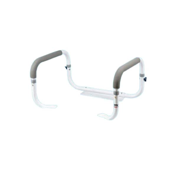 Aoibox 16 in. L x 21 in. W Stainless Steel Toilet Safety Rails with Adjustable Width for Elderly, Handicap, White