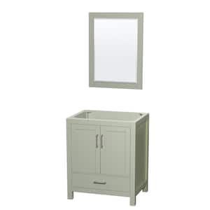 Sheffield 29 in. W x 21.75 in. D x 34.5 in. H Single Bath Vanity Cabinet without Top in Light Green with 24" Mirror