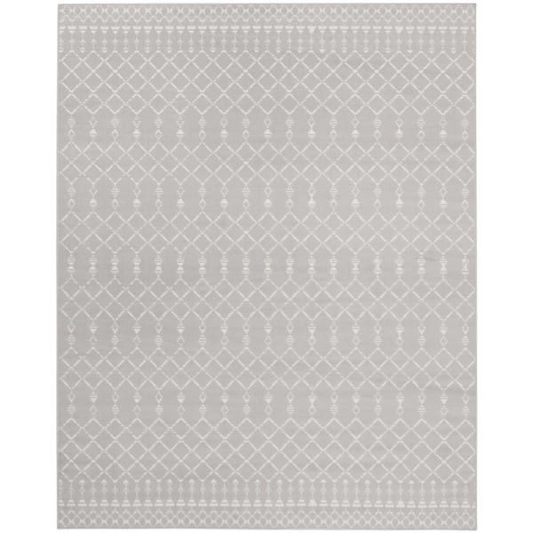 Nourison Whimsicle Grey 9 ft. x 12 ft. Geometric Bohemian Area Rug