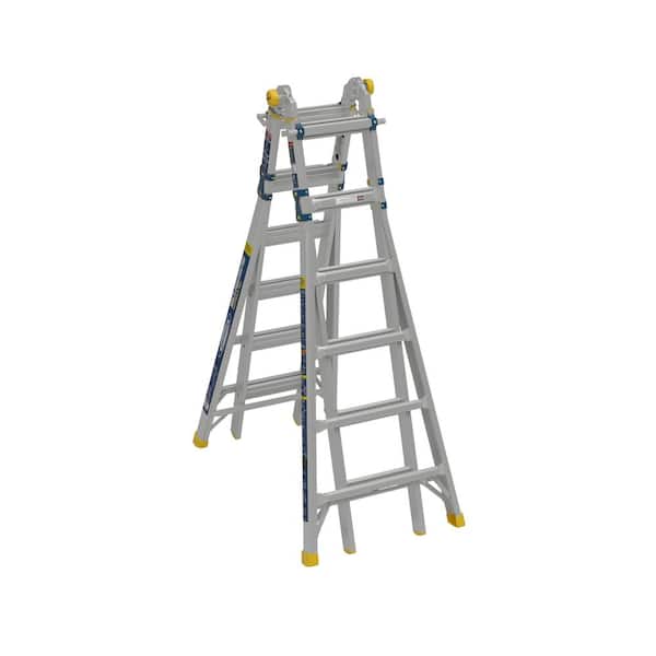 Werner 5-in-1 Multi-Position Pro 26 ft. Reach Aluminum Telescoping Multi Position Ladder, 375 lb. Load Capacity Type IAA Duty