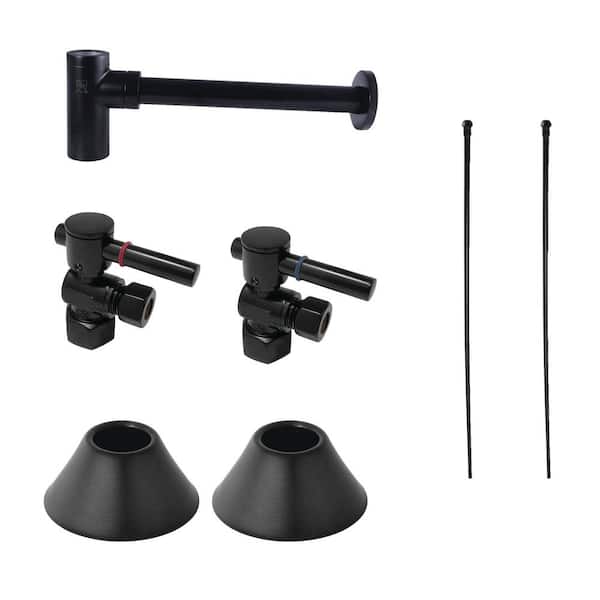 Kingston Brass Trimscape Modern 1-1/4 in. Brass Plumbing Sink Trim Kit with Bottle Trap in Matte Black