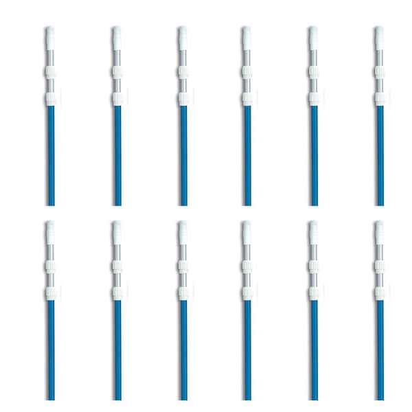Universal 3-Piece Anodized Swimming Pool Telescopic Pole (12-Pack)