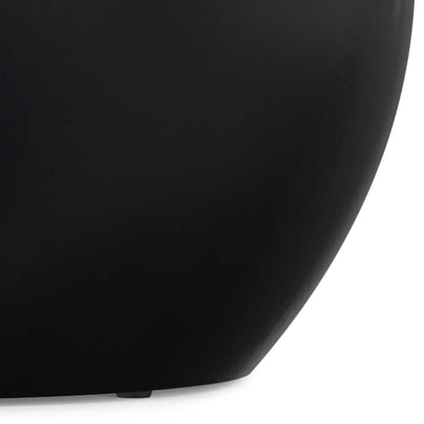 Simpli Home Elmbrook 34 in. Black Round Solid Mango Wood Modern