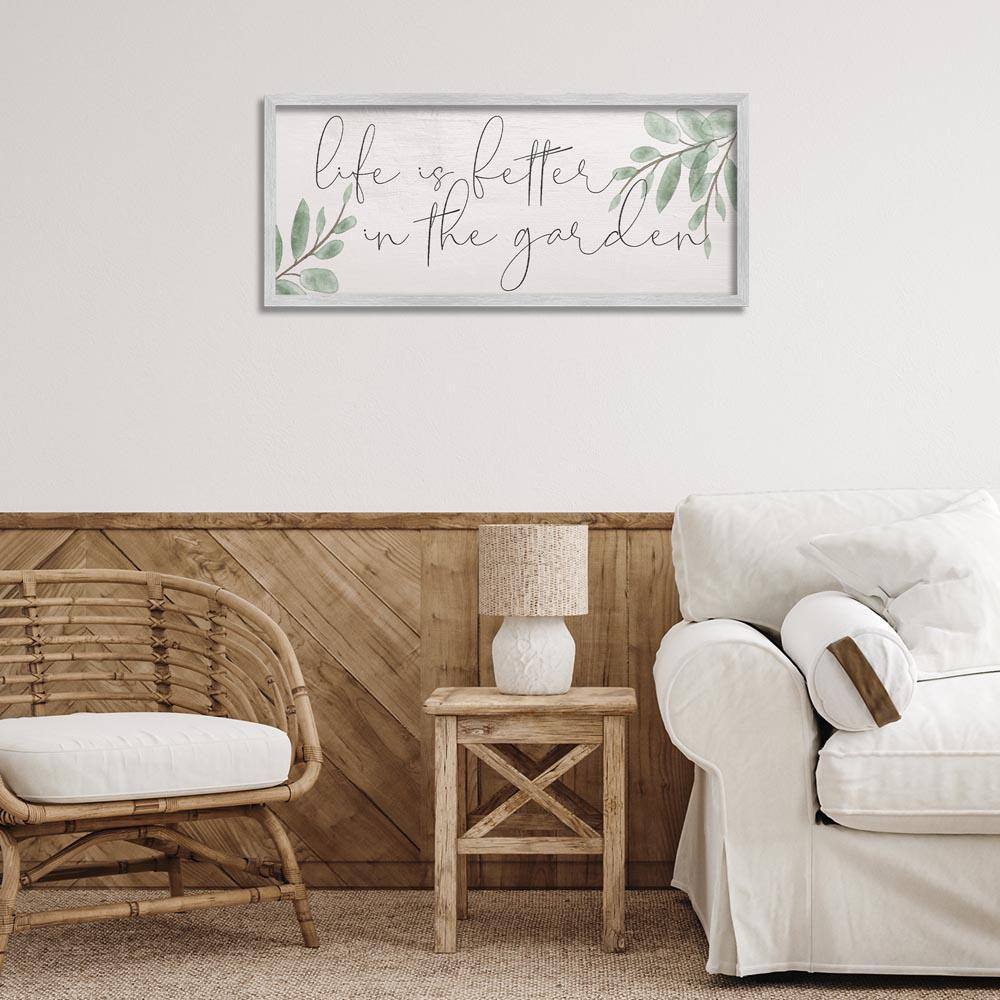 Stupell Industries Life Is Better in Garden by Lil' Rue Gray Framed ...