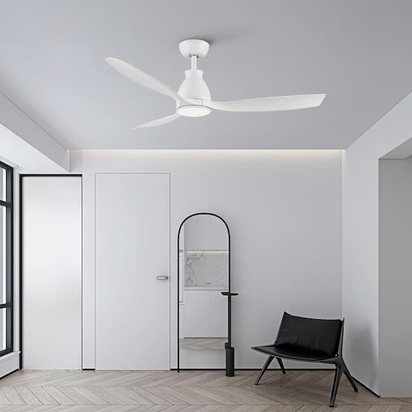 Farmhouse 52 in. Integrated LED Indoor White Ceiling Fan with Light Kit and Remote Control, Reversible DC Motor