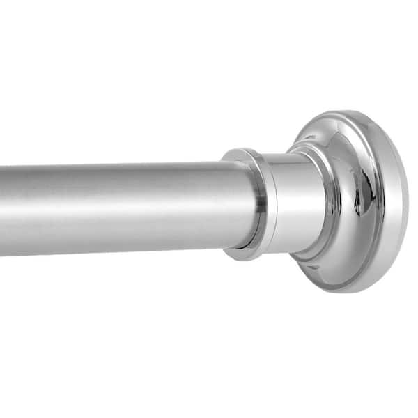 120 in. Curtain Rod Tension Shower Curtain Rods in Silver Adjustable Spring Heavy Duty Rods for Bathroom Windows