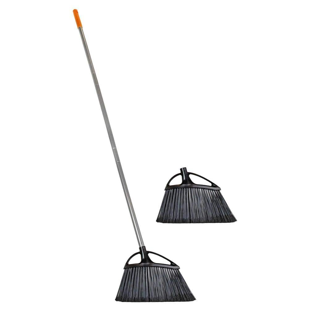 HDX 18 in. Interchangeable Push Broom with Squeegee (2-Count), Black