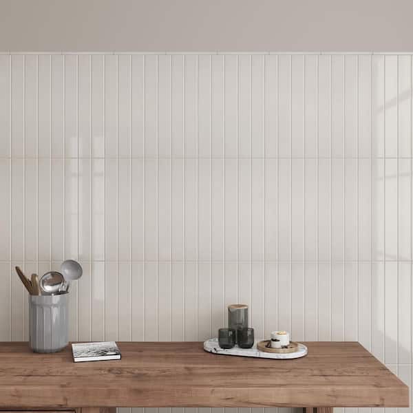 Apollo Tile Horizonte 2 in. x 16 in. Glossy Soft Dove Gray Ceramic Subway Wall Tile (10.76 sq. ft./case)-50 Pack