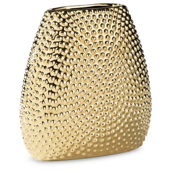 Signature DESIGN BY ASHLEY Efim 8 in. Gold Ceramic Bud Decorative Vase