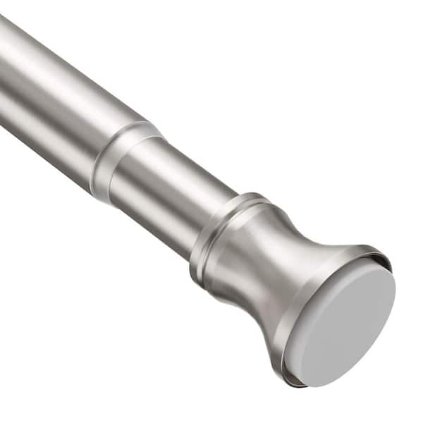 Adjustable Rust-Resistant Tension, 1.70 in. W x 51 in. L, Silver No Drill for Shower Curtain Liner