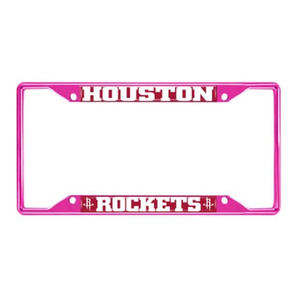FANMATS Universal Fit NBA - Houston Rockets License Plate Frame - Pink