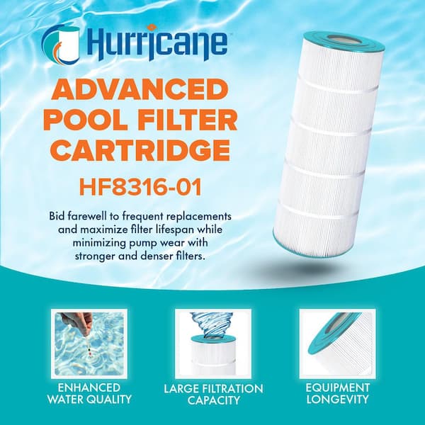 HF8316-01 Advanced 8.94 in. Dia Pool and Spa Filter Cartridge Replacement, White