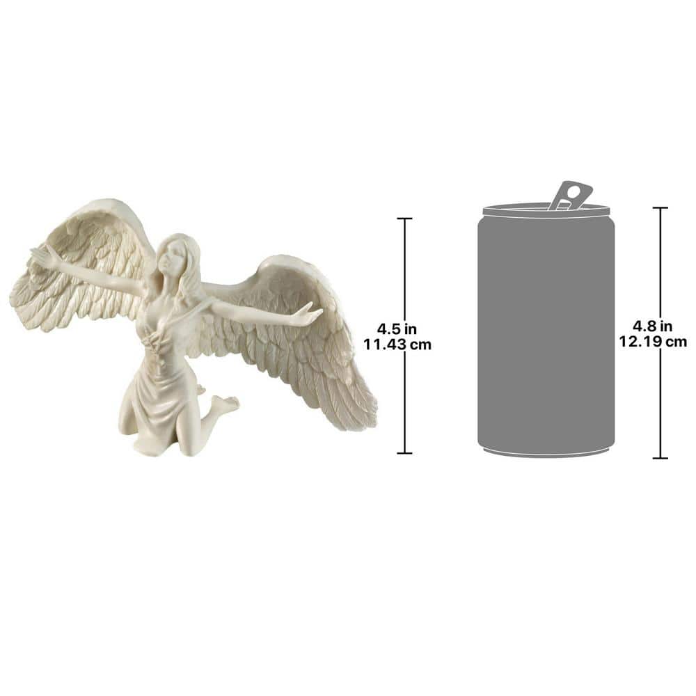 Off-White Resin Angel Statue with 9-Inch Wingspan