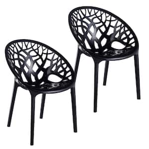 Cameron Glossy Black Plastic Single Side Chair
