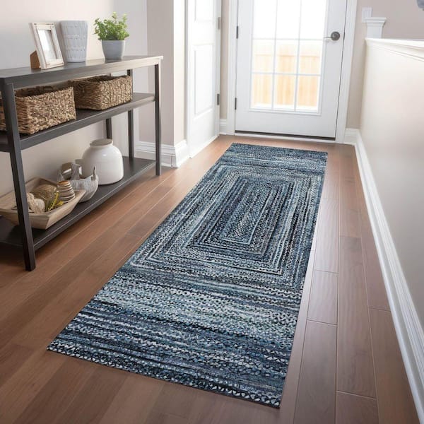 Chantille Machine Washable Indoor/Outdoor Abstract ACN1725 Blue 2 ft. 3 in. x 7 ft. 6 in. Runner Rug