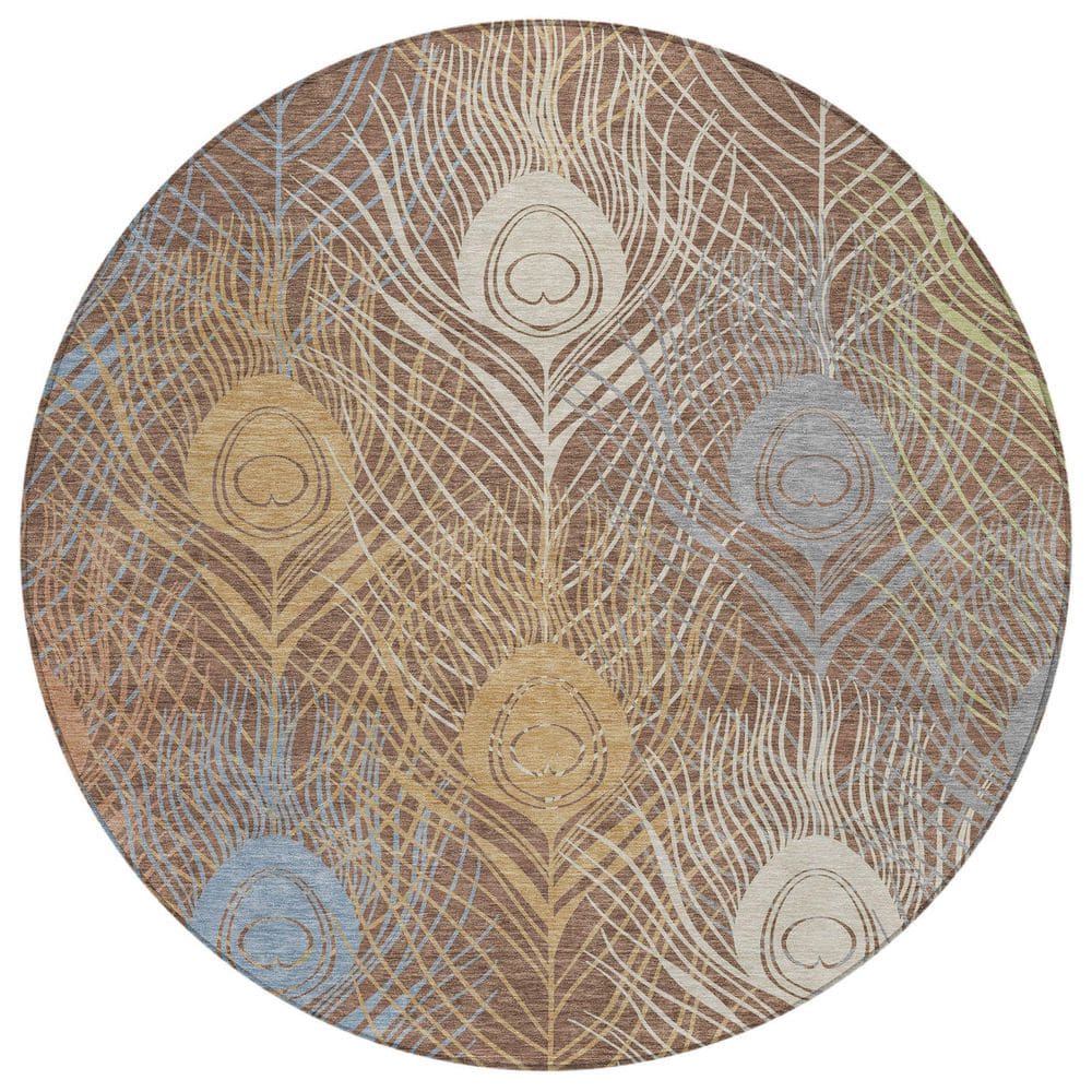 Chantille Machine Washable Indoor/Outdoor Abstract ACN2273 Brown 8 ft. x 8 ft. Area Rug price history on PriceWatchPro