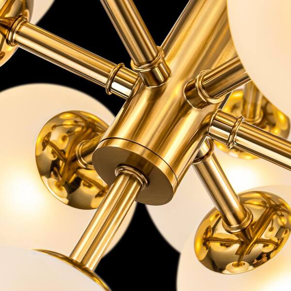 Rennnsan Alex 19-Light Brushed Gold Sputnik Tiered Cluster Globe