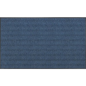 Chevron Rib Slate Blue 3 Ft. x 10 Ft. Commercial Door Mat