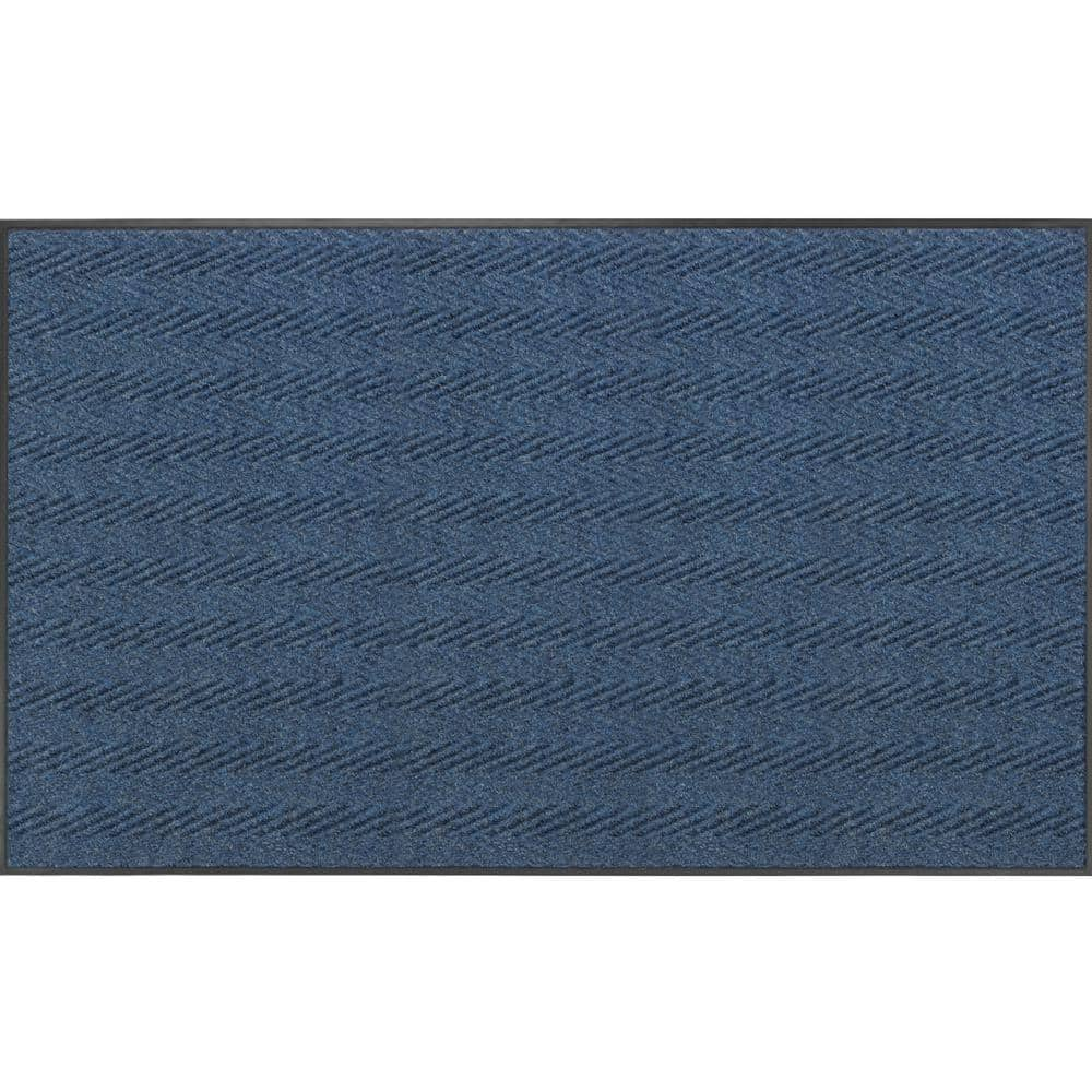 Bath Rug 18 in. x 48 in. Navy Blue Microfiber Memory Foam Bath Runner Mat  7743118 - The Home Depot