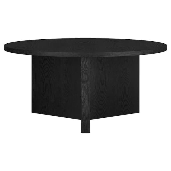 Meyer&Cross Anders 36 in. Black Grain Round MDF Top Coffee Table