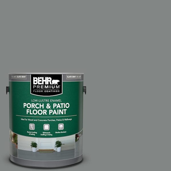 BEHR PREMIUM 1 Gal. #PFC-63 Slate Gray Low-Lustre Enamel Interior/Exterior Porch and Patio Floor Paint
