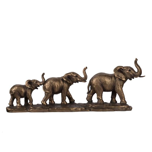 A & B Home Elephant Statue Copper Family