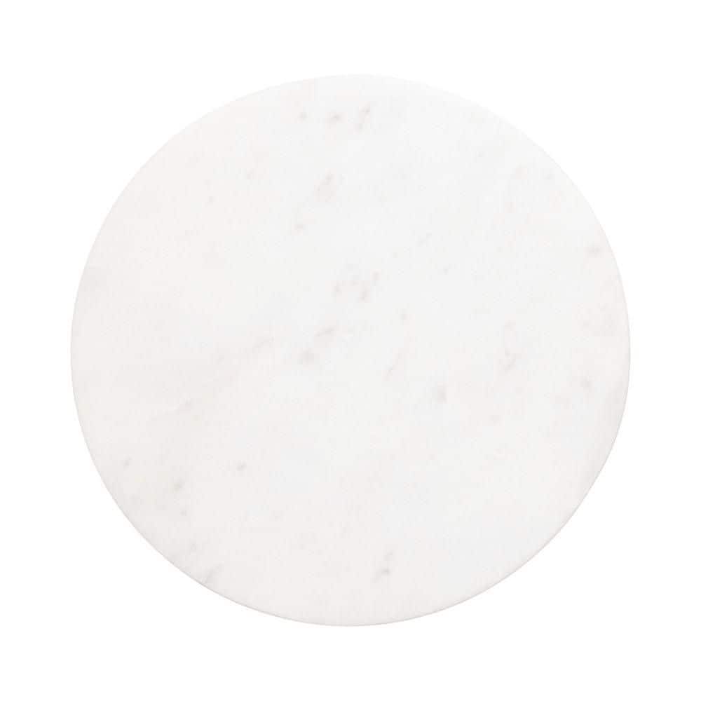 Engles 10 in. Gold Round Marble End Table - thumbnail 7